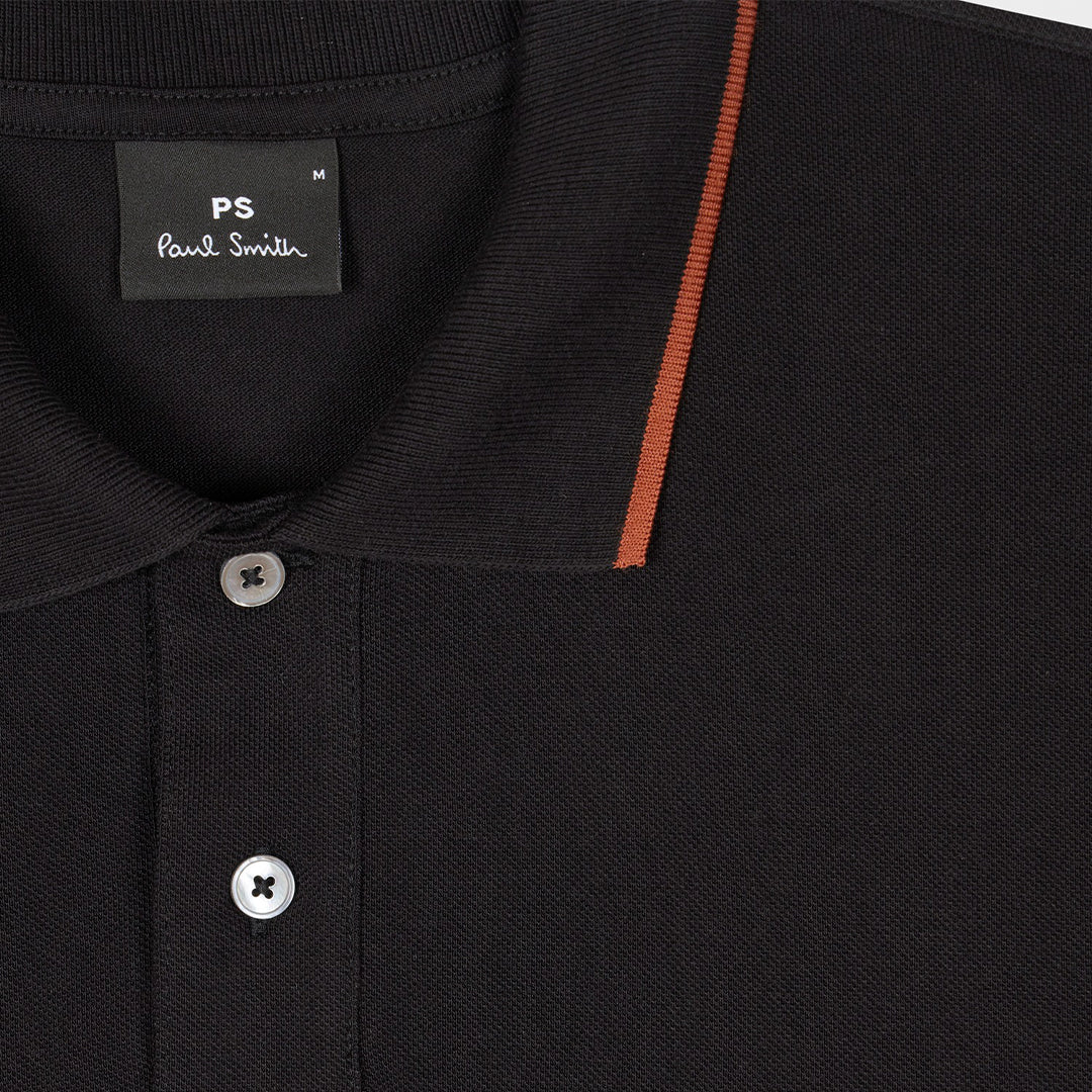 Camiseta Polo Negra/Naranja