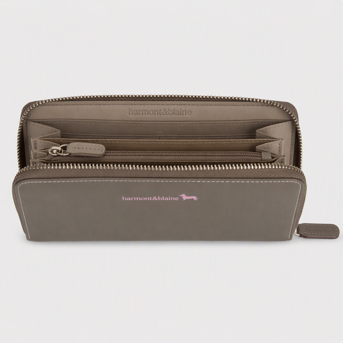 Billetera con Cremallera Taupe