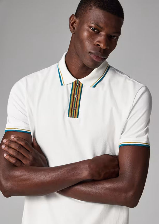 Camiseta Polo Blanco Detalle