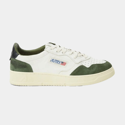 Tenis Medalist Low en Cuero Blanco/Verde