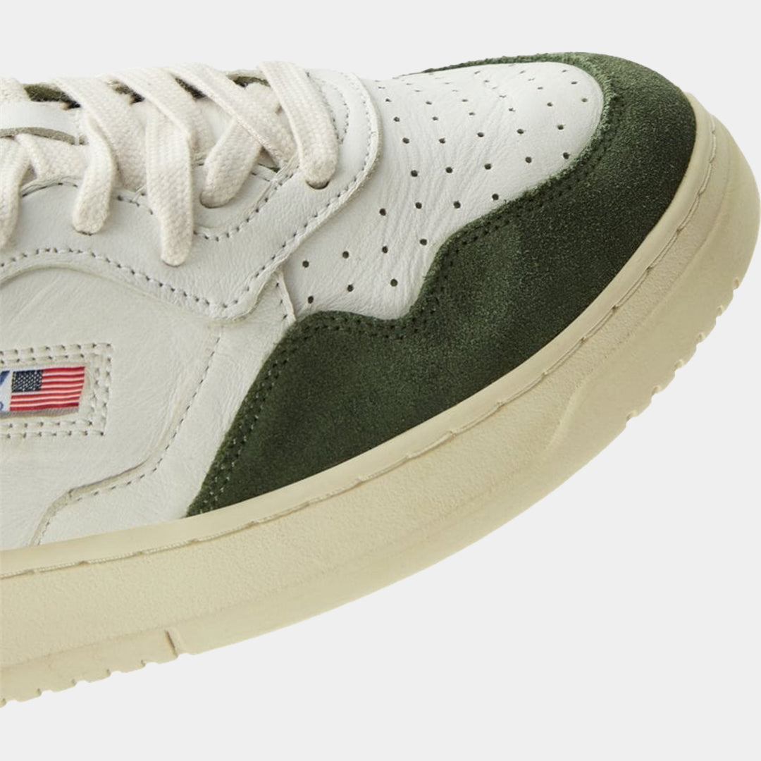 Tenis Medalist Low en Cuero Blanco/Verde