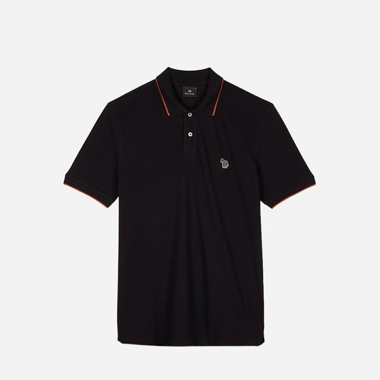 Camiseta Polo Negra/Naranja P.S.