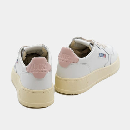 Tenis Medalist en Cuero Blanco/Palo Rosa