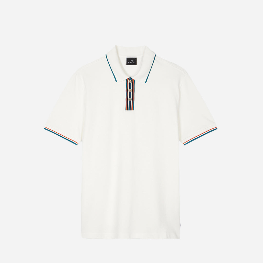 Camiseta Polo Hombre Blanca Botones