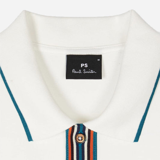 Camiseta Polo Hombre Blanca Botones P.S.