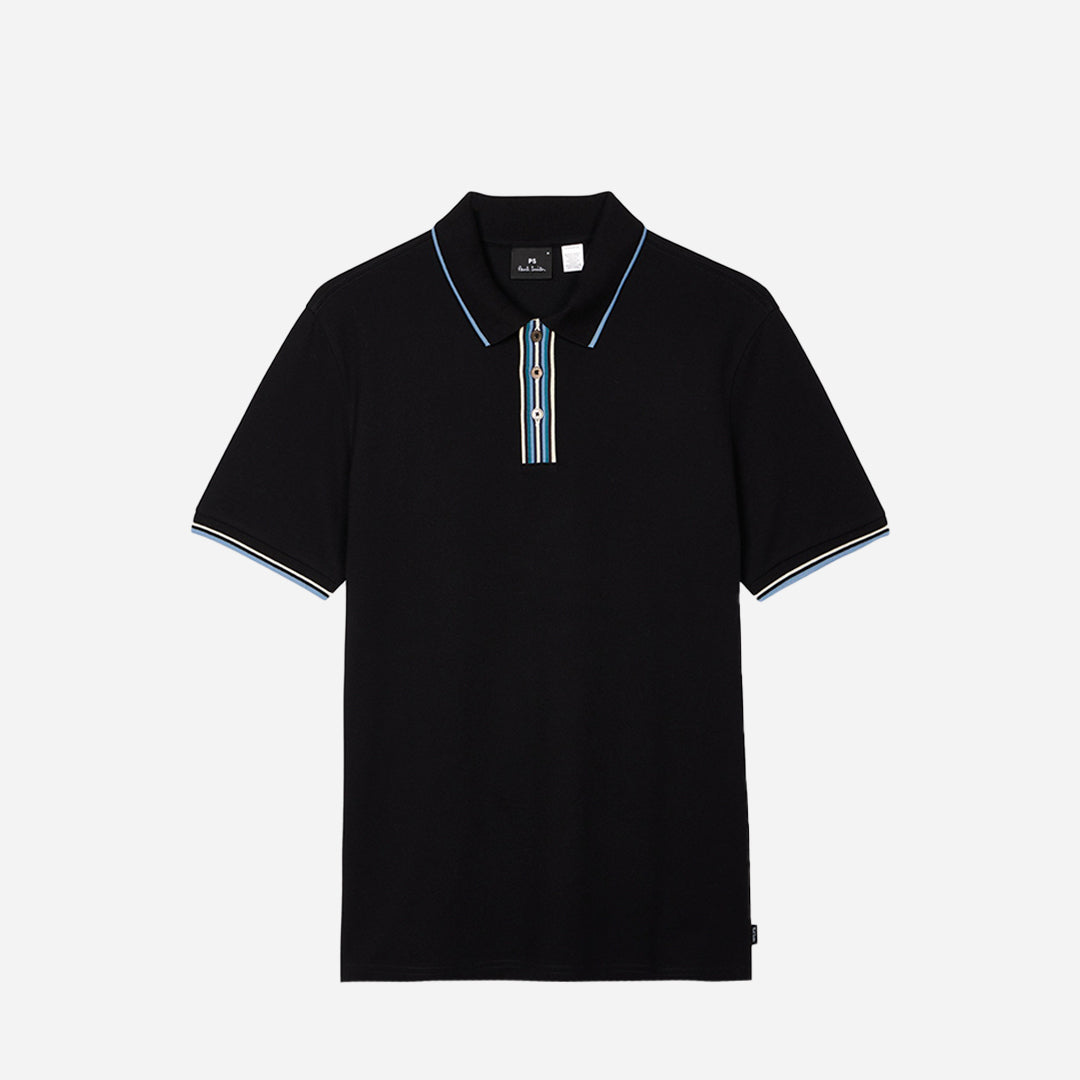 Camiseta Polo Hombre Negra P.S.