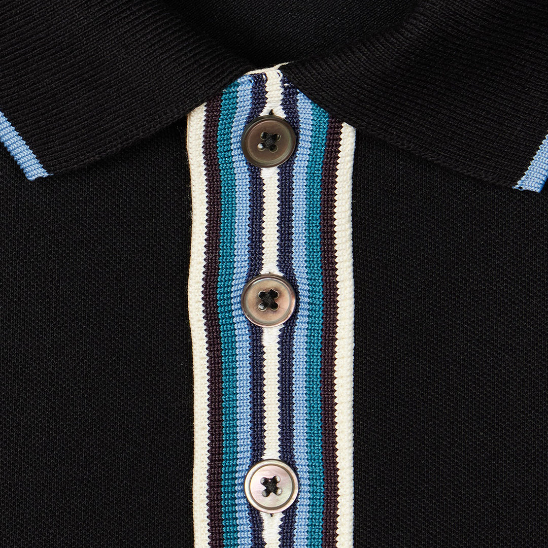 Camiseta Polo Hombre Negra P.S.