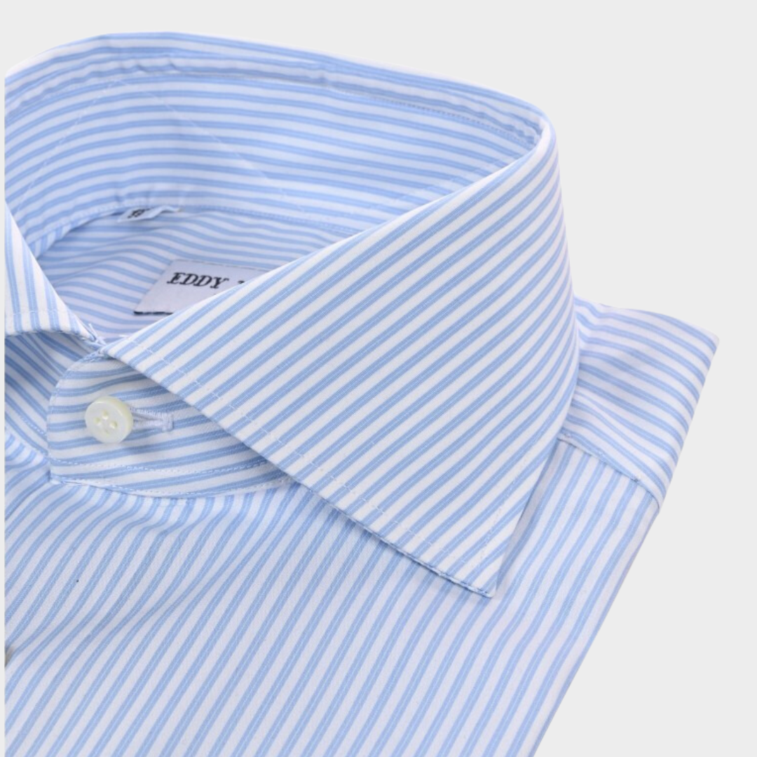 Camisa Celeste Rayas Blancas