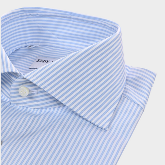 Camisa Celeste Rayas Blancas