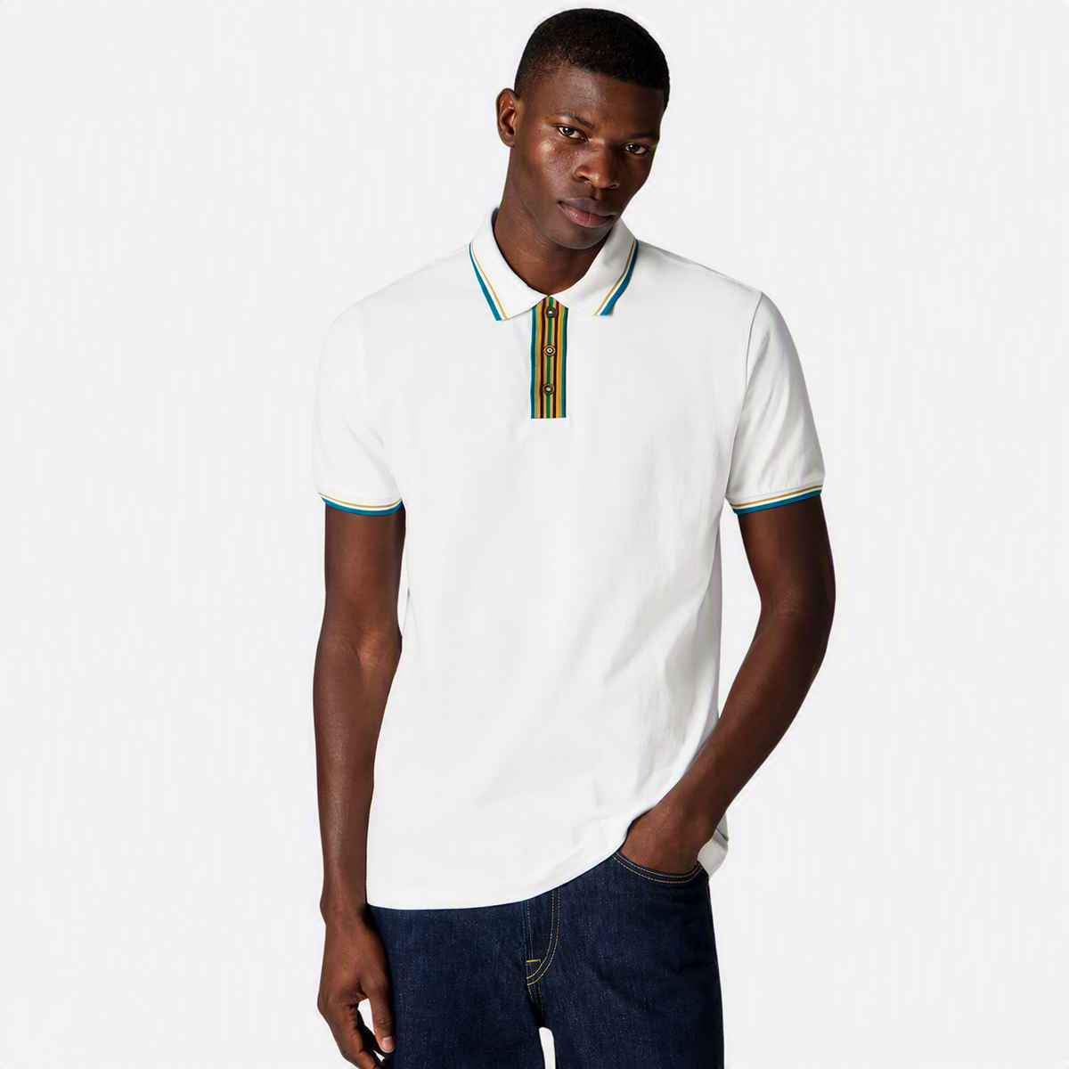 Camiseta Polo Blanco Detalle