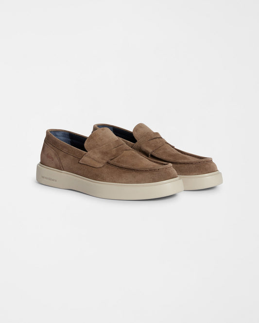 Zapatos Mocasín Gamuza Café
