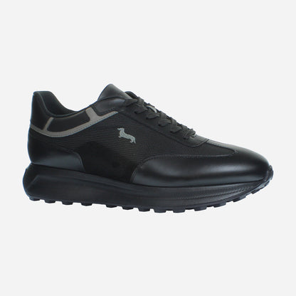 Sneaker Cuero Negro Hombre