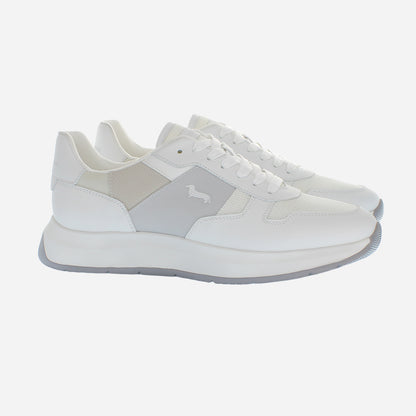 Tenis 8 Tejidos Blanco Hueso y Gris