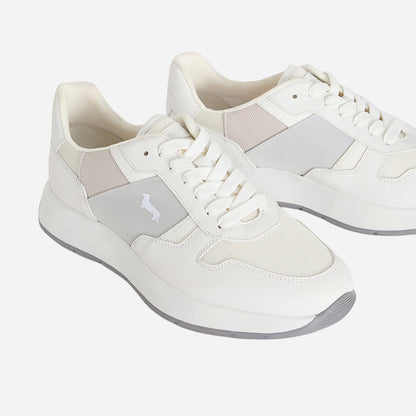 Tenis 8 Tejidos Blanco Hueso y Gris