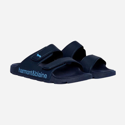 Sandalia Slide Azul Marino con Doble Tira Ajustable
