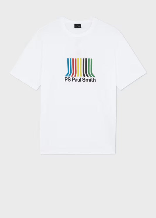 Camiseta T-Shirt Blanco Detalle Color P.S.