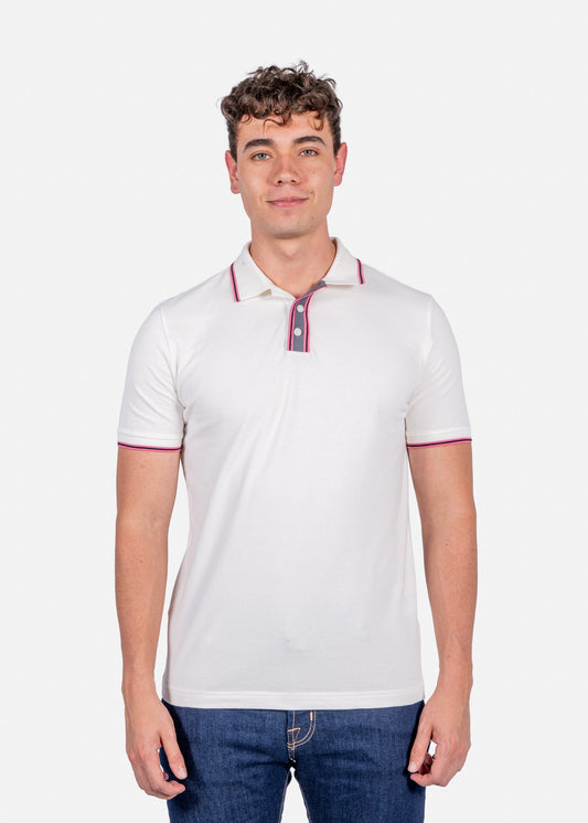 Camiseta Polo Blanca/Roja