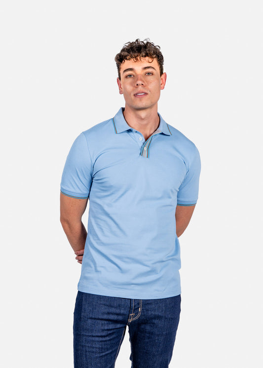 Camiseta Polo Hombre Azul Cielo P.S.