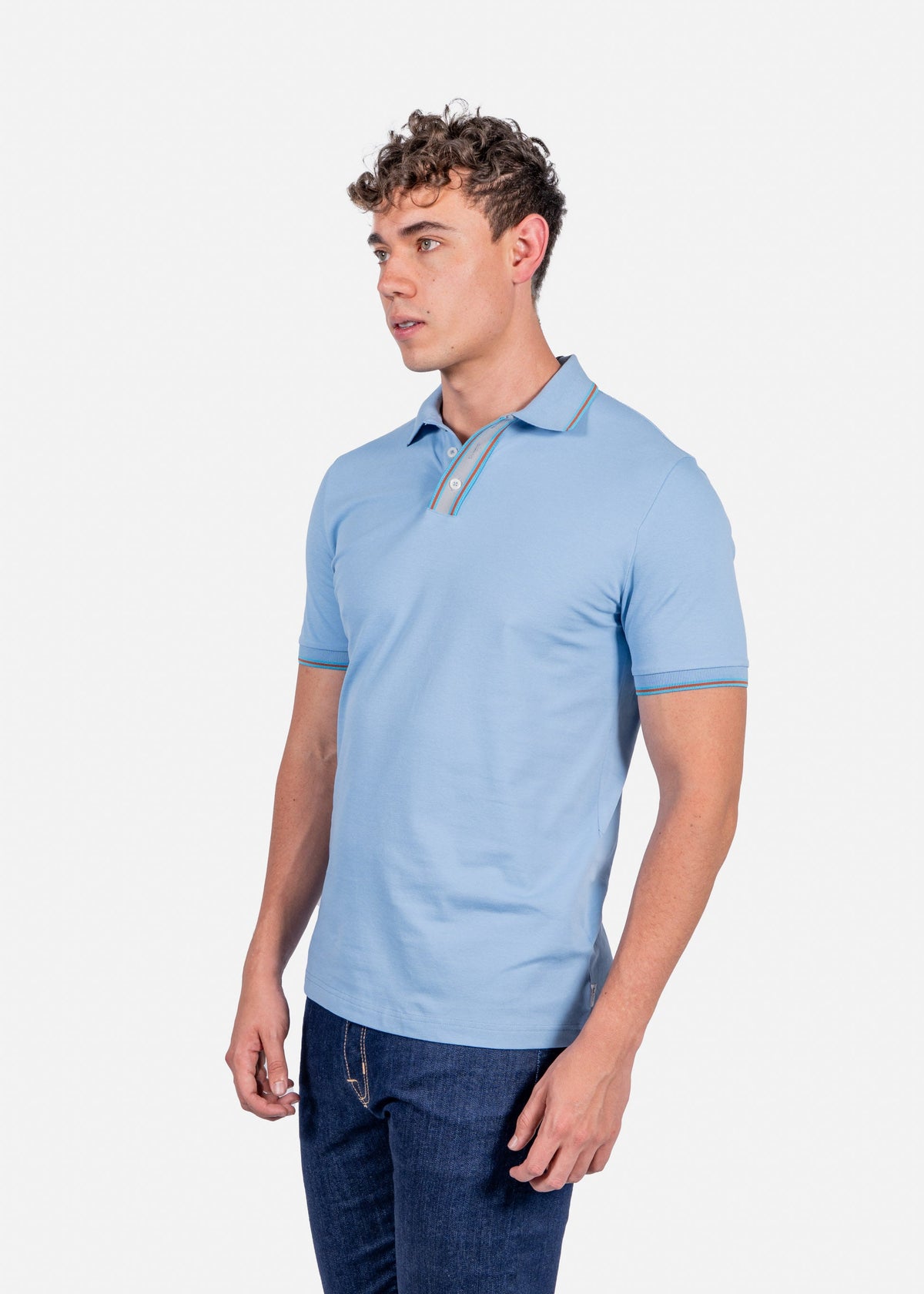 Camiseta Polo Hombre Azul Cielo P.S.